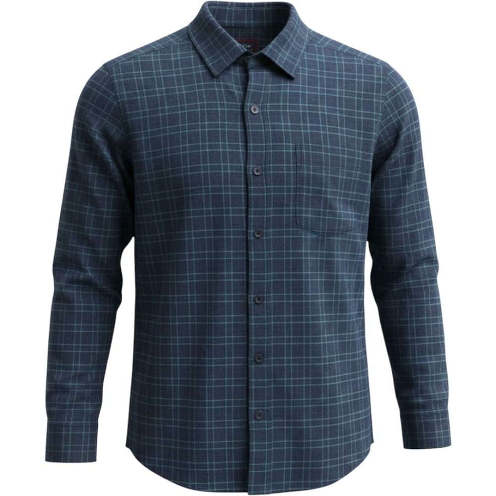 UNTUCKit Button Down Mens Large Blue Windowpane Plaid Flannel Cotton Shirt